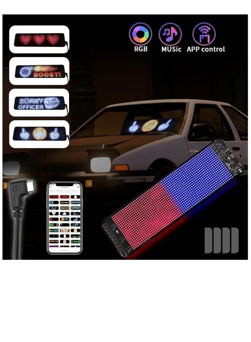 يوكا مصباح LED دائري قابل للبرمجة، USB 5V، بلوتوث، تحكم عبر التطبيق، نصوص ورسوم متحركة مخصصة، ضوء شعار مقاوم للماء بمعيار IP66، شاشة مرنة بحجم 16x32 سم، مناسب للسيارات والمتاجر والحفلات - Image 3