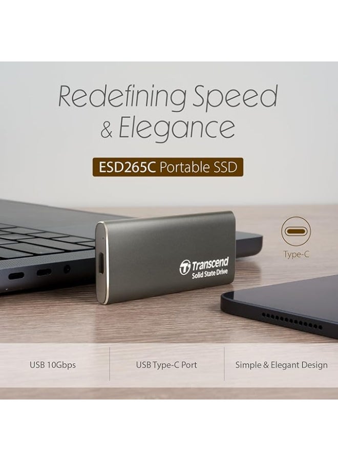 ترانسيند 11 Transcend TS500GESD265C 10Gbps Read/Write 1050 MB/s 2-in-1 USB Type-A/Type-C Portable SSD 512GB - Black - Image 3