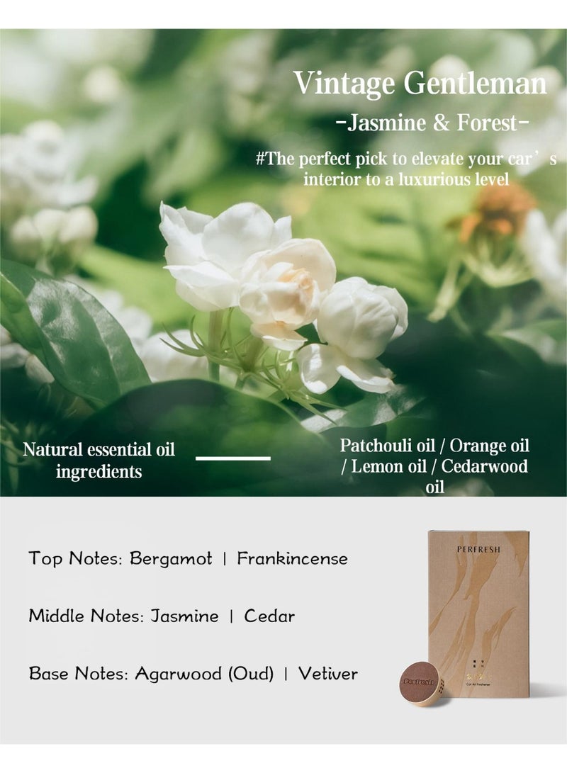 PERFRESH Luxury Magnetic Car Air Freshener Kit - 4 Designer Scents, Odor Eliminator with 1 Diffuser & 2 Refill Pads(Vintage Gentleman) - Image 2