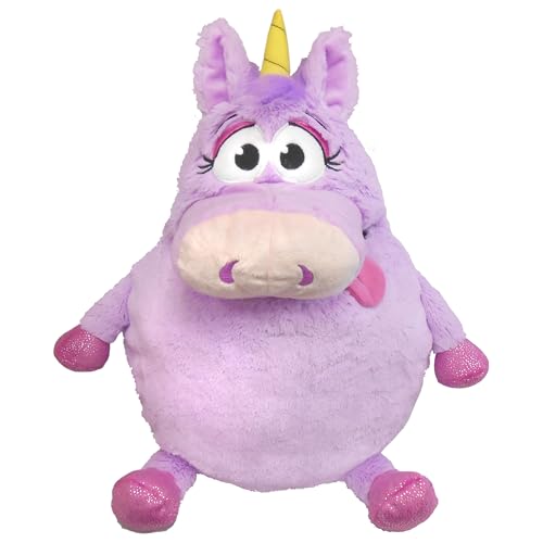 Happy Nappers Tummy Stuffers Unicorn Purple Storage Plush Holds ItemsBlanketsToys Inside StuffStorePlay Kids Soft Magical Character Companion Huggable - Image 1