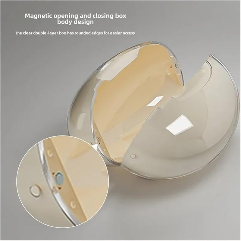 White Desktop Tissue Box With Storage For Coffee Table Decoration - Image 3