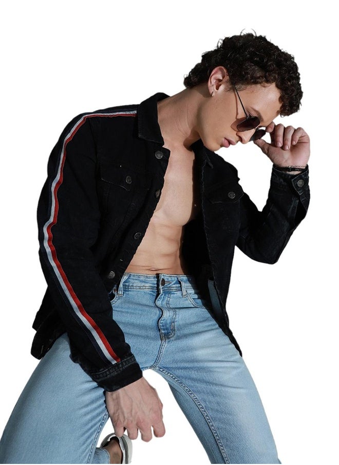 HIGH STAR Men Black Denim Jacket  - Image 2