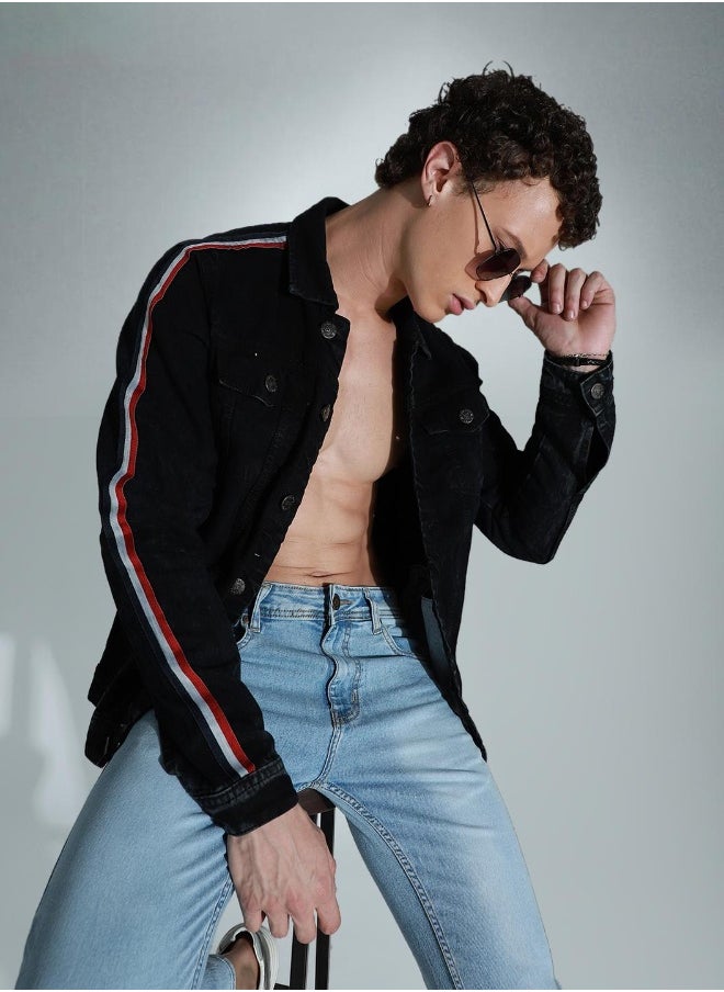 HIGH STAR Men Black Denim Jacket  - Image 4