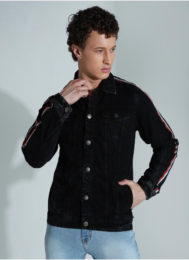 HIGH STAR Men Black Denim Jacket  - Image 1