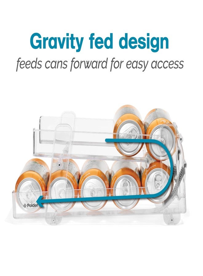 بولدير موزع علب المشروبات من بولدر، مصنوع من بلاستيك خالٍ من مادة BPA، يتسع لعشر علب صودا، مثالي للثلاجات وأسطح المطابخ، منظم للثلاجة، أبعاده 14 بوصة × 5.3 بوصة × 6.1 بوصة. - Image 4