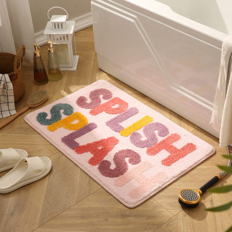 DBJOY Bathroom Funny Rugs Cute Bath Rugs NonSlip for Kids Modern Microfiber Mats AbsorbentSplish