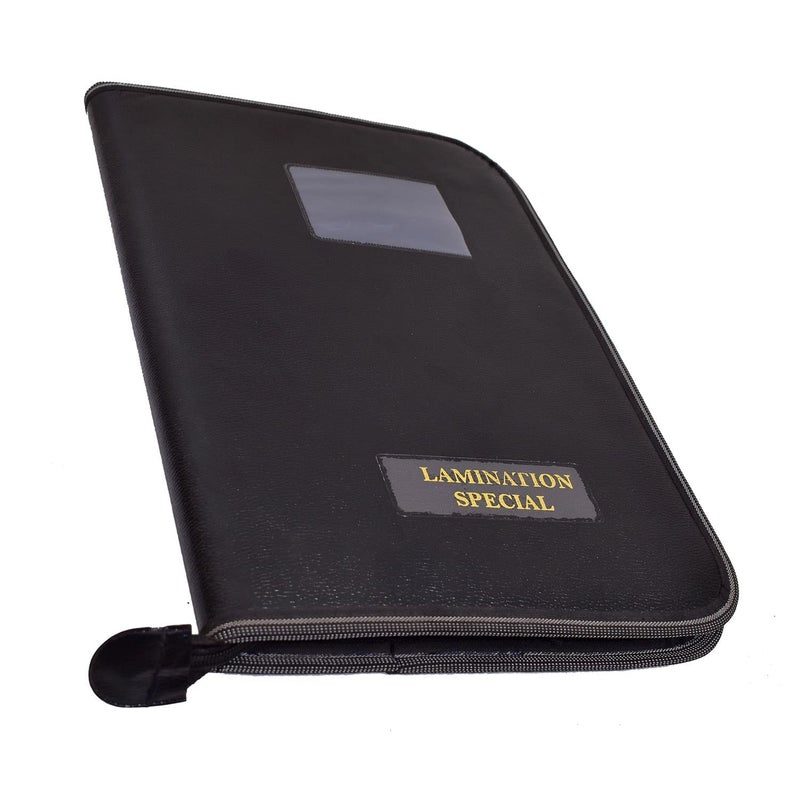 Campio PU Leather 20-Leaf Files Folder, Interview Portfolio Professional Files, Zipped File Folders, and Document Holder File Organiser Leaf Certificate File Holder - (Black_Pack of 1) - Image 2