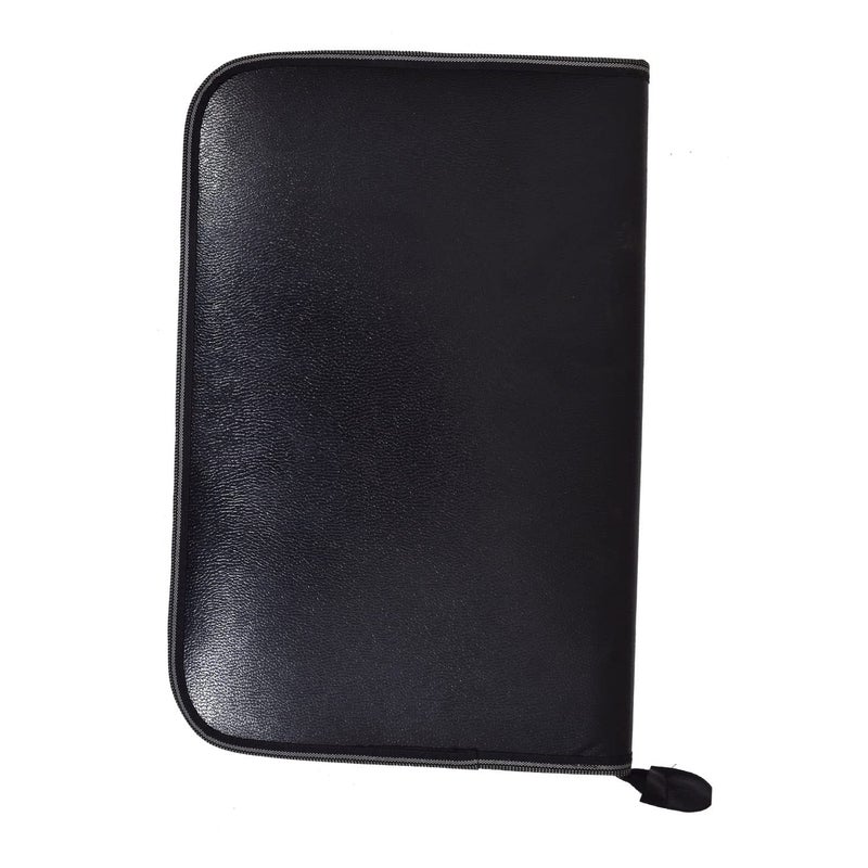 Campio PU Leather 20-Leaf Files Folder, Interview Portfolio Professional Files, Zipped File Folders, and Document Holder File Organiser Leaf Certificate File Holder - (Black_Pack of 1) - Image 5