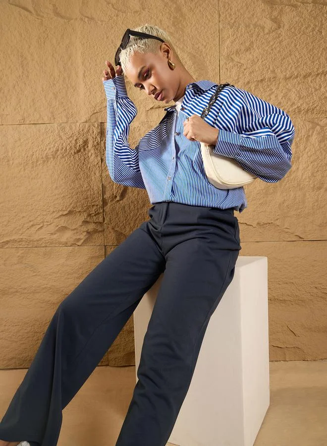 SASSAFRAS Belt Loops Detail Comfort Fit Korean Pants by Styli