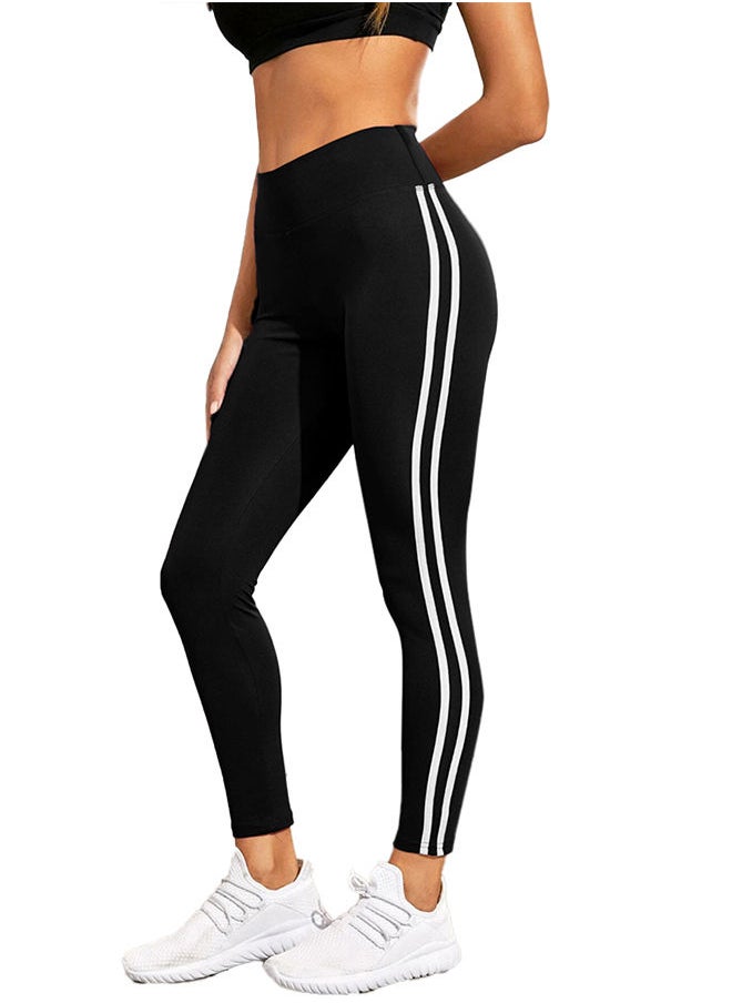 Nileton Sport Leggings – Side Stripe – Black  - Image 1