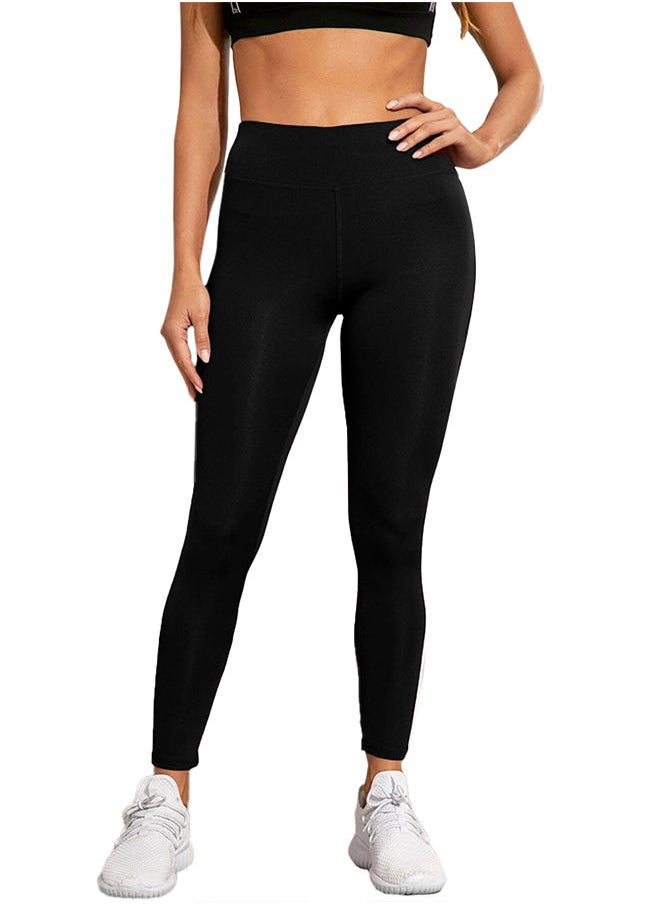 Nileton Sport Leggings – Side Stripe – Black  - Image 3