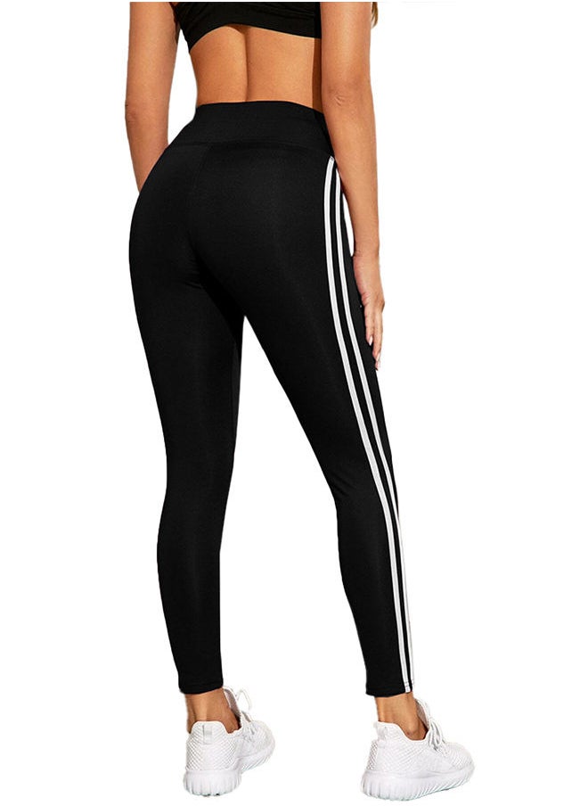 Nileton Sport Leggings – Side Stripe – Black  - Image 2