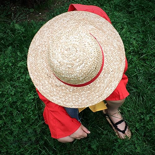 STORE 2508 Straw Hat Cosplay Accessory Anime Sun Beach Hats for Party Travel Performance Costume Yellow - Image 2