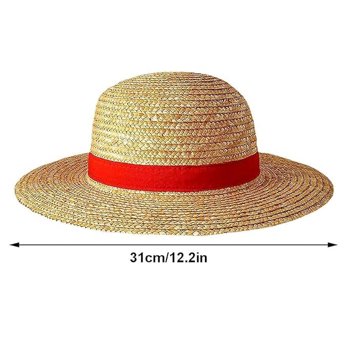 STORE 2508 Straw Hat Cosplay Accessory Anime Sun Beach Hats for Party Travel Performance Costume Yellow - Image 4