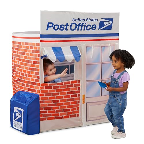 Kid Trax Pop Up Kids Magical Play Tent Large Front and Rear Openings Carrying Case Included Easy Storage USPS Post Office White - Image 1