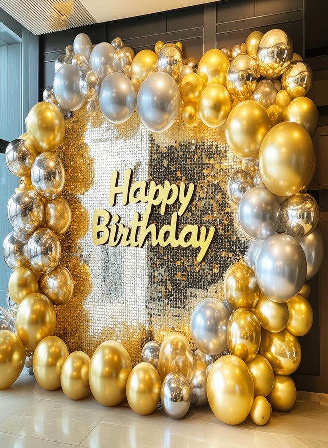RUBFAC 120pcs Gold Balloons 12 Inches Chrome Metallic Balloons, Metallic Gold Balloons for Birthday Baby Shower Graduation Anniversary Wedding Party Supplies Garland Arch Decoration - Image 5