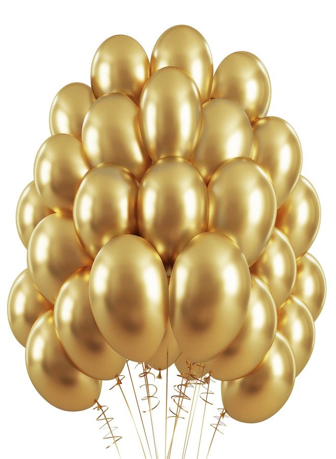 RUBFAC 120pcs Gold Balloons 12 Inches Chrome Metallic Balloons, Metallic Gold Balloons for Birthday Baby Shower Graduation Anniversary Wedding Party Supplies Garland Arch Decoration - Image 1