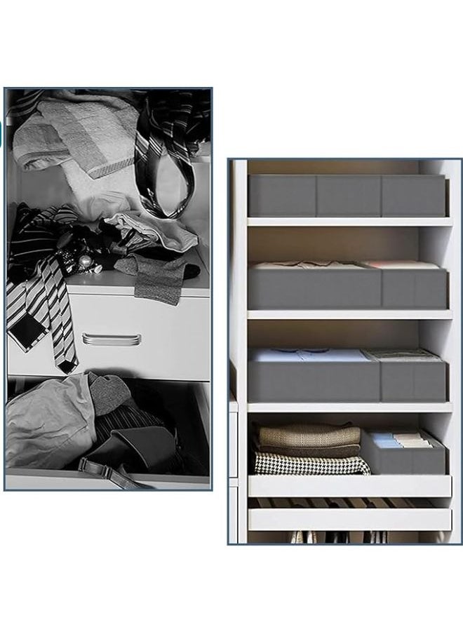 Generic - Drawer Organizer for Baby Clothes Nursery Drawer Organizer for Baby Diaper, Collapsible Deep Fabric Drawer Organizer with Zipper for Socks, Bra, Towels, Ties, Grey - Image 1