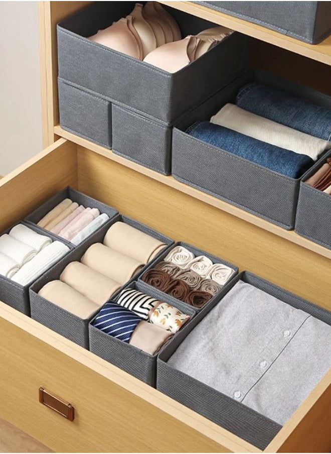 Generic - Drawer Organizer for Baby Clothes Nursery Drawer Organizer for Baby Diaper, Collapsible Deep Fabric Drawer Organizer with Zipper for Socks, Bra, Towels, Ties, Grey - Image 1