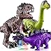 TEMI 3 Pack Electrical Walking Dinosaur Toys for Toddlers 34 35 Years with Sound and Light Up Toddler Robot Dinosaur Brachiosaurus Stegosaurus Dinosaur Figures for Kids - Image 4