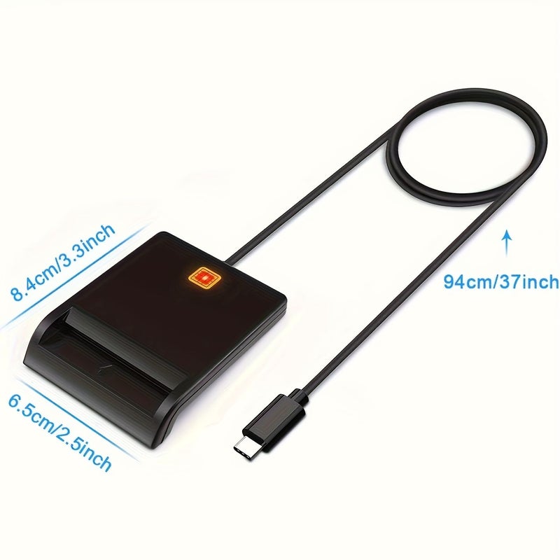 قارئ بطاقات USB-C ثلاثي الفتحات باللون الأسود، شحن سريع وصغير الحجم مع دعم SD وTF وSIM، متوافق مع أندرويد وiOS وويندوز وماك ولينكس والهواتف الذكية والأجهزة اللوحية وأجهزة الكمبيوتر المحمولة والمكتبية، مناسب للاستخدام المنزلي والمكتبي والسفر. - Image 4