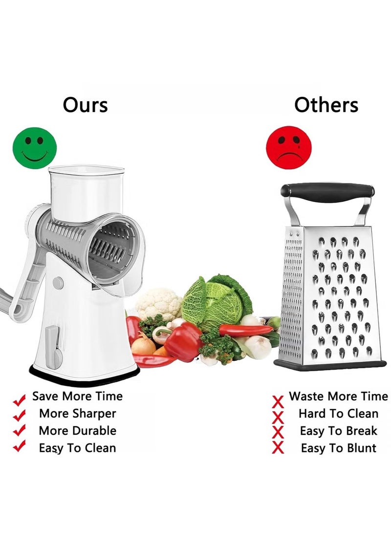 Bukela Manual Drum Vegetable Slicer, 5 Sets of Interchangeable Stainless Steel Blades Kitchen Vegetable Chopper Dicer  - Image 4