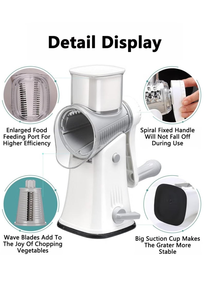 Bukela Manual Drum Vegetable Slicer, 5 Sets of Interchangeable Stainless Steel Blades Kitchen Vegetable Chopper Dicer  - Image 5