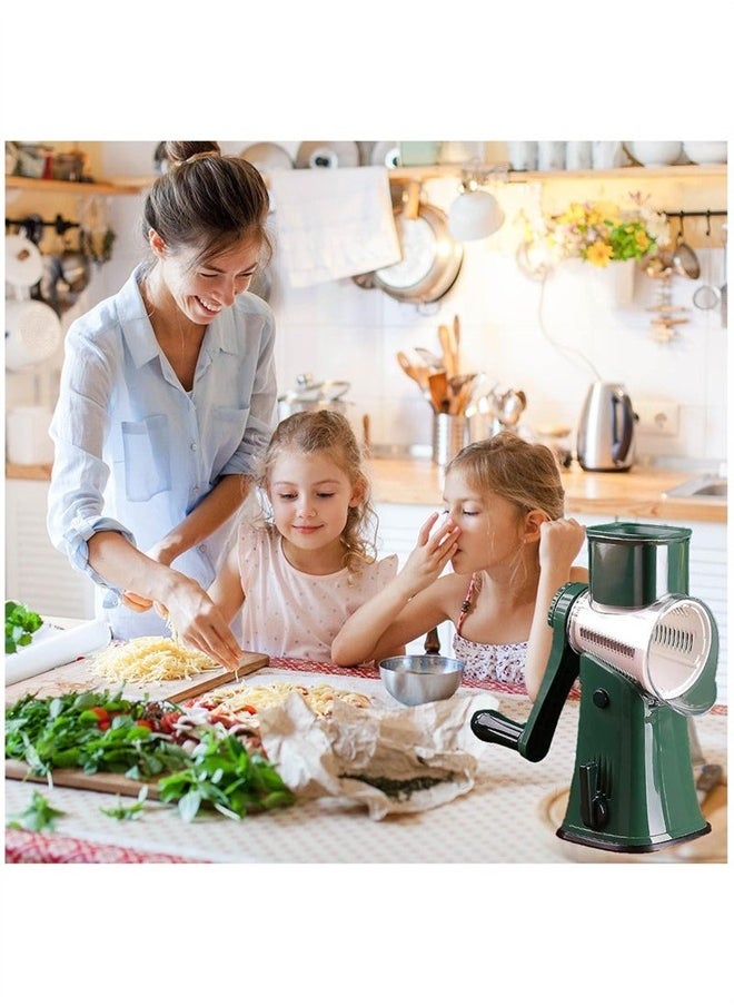 Bukela - Manual Drum Vegetable Slicer, 5 Sets of Interchangeable Stainless Steel Blades Kitchen Vegetable Chopper Dicer - Image 1
