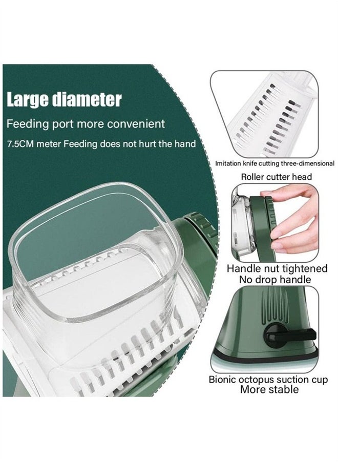 Bukela Manual Drum Vegetable Slicer, 5 Sets of Interchangeable Stainless Steel Blades Kitchen Vegetable Chopper Dicer  - Image 3