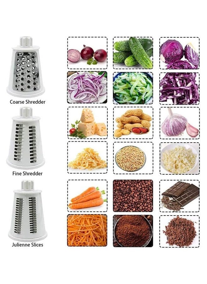 Bukela - Manual Drum Vegetable Slicer, 5 Sets of Interchangeable Stainless Steel Blades Kitchen Vegetable Chopper Dicer - Image 1