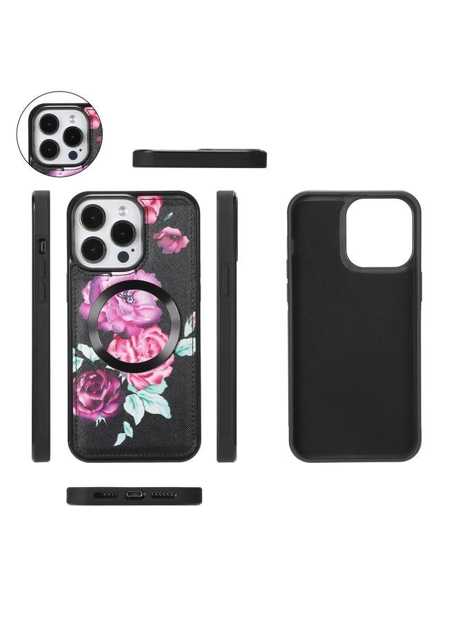 اس-توب جراب هاتف iPhone 15 Pro Max متعدد الوظائف على شكل زهرة، جراب هاتف جلدي بسحاب مع محفظة MagSafe - Image 2