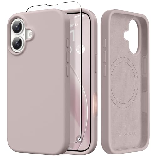 GONEZ Magnetic for iPhone 17 Case Compatible with MagSafe AntiScratch Microfiber Lining Screen Protector Silicone Camera Control Shockproof Slim Phone Cover 63 inch Light Taro - Image 1