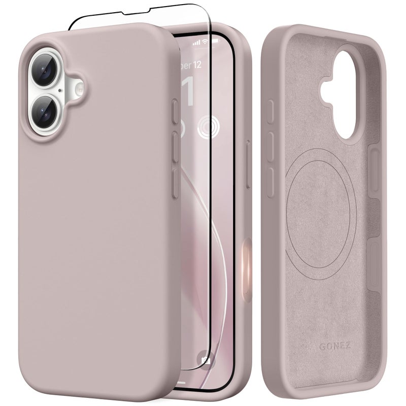 GONEZ Magnetic for iPhone 17 Case Compatible with MagSafe AntiScratch Microfiber Lining Screen Protector Silicone Camera Control Shockproof Slim Phone Cover 63 inch Light Taro - Image 3