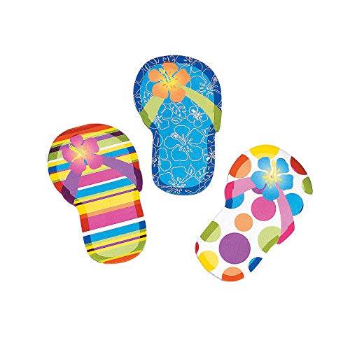 Fun Express مجموعة ملاحظات لاصقة على شكل ش sandal – دفاتر ملونة مستوحاة من الصيف للملاحظات والتذكيرات والرسائل – مثالية للهدايا في حفلات الصيف ولوازم المكتب والمشاريع الإبداعية الممتعة – 12 قطعة - Image 1