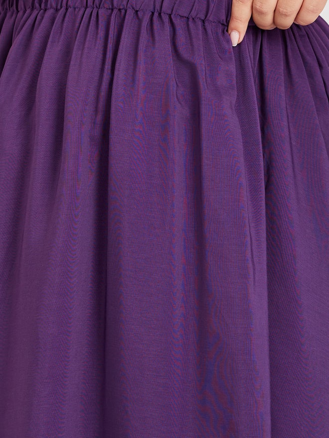 Styli Styli Plus Size Elasticated Waistband A-Line Maxi Skirt  - Image 3