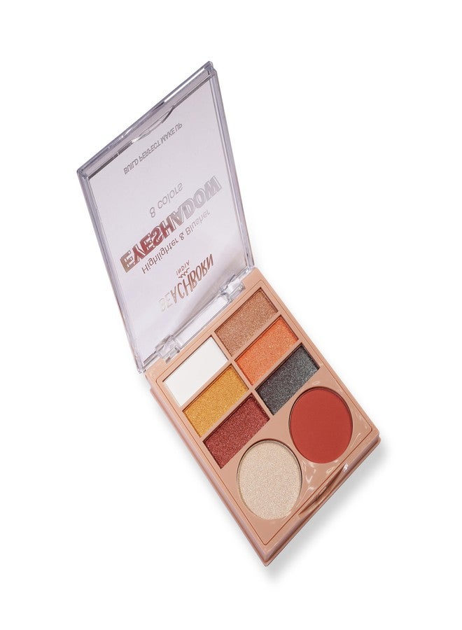 BEACHBORN INDIA Makeup Eyeshadow Highlighter & Blusher Palette (Multicolor)| Matte| Shimmer | Beginner Friendly & Long Lasting Eye Shadow Palette | All In One Makeup Palette (BBI-02-08 SHADE NO.1, 12.6G) - Image 1