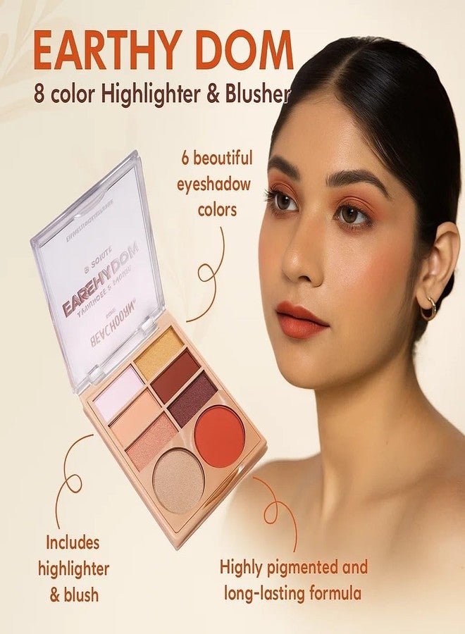 BEACHBORN INDIA Makeup Eyeshadow Highlighter & Blusher Palette (Multicolor)| Matte| Shimmer | Beginner Friendly & Long Lasting Eye Shadow Palette | All In One Makeup Palette (BBI-02-08 SHADE NO.1, 12.6G) - Image 3