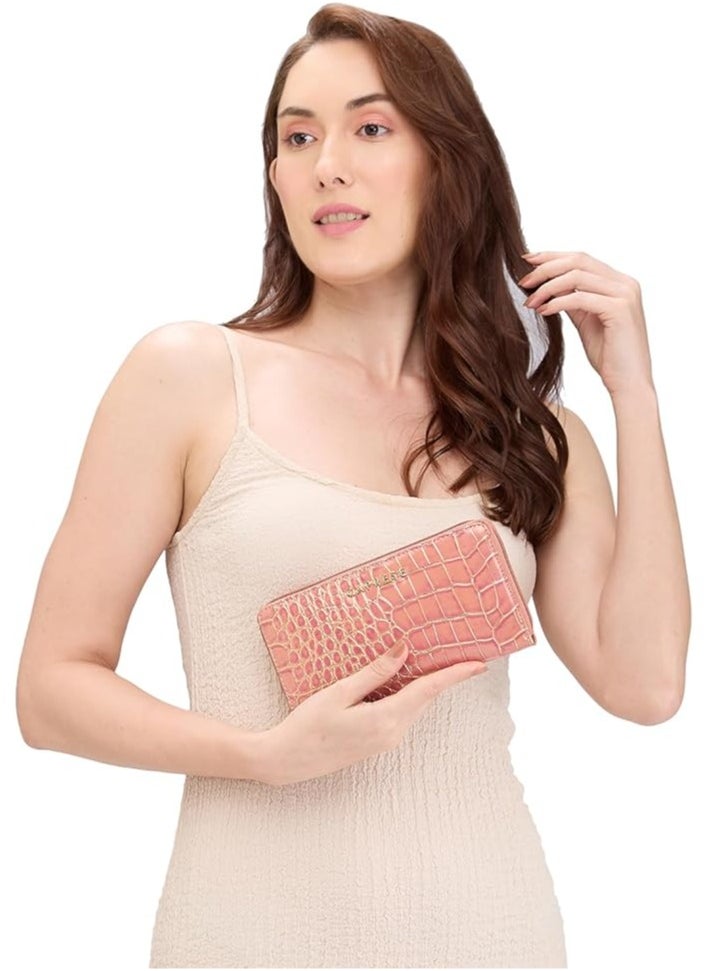 CAPRESE Caprese Miranda Zip Around Wallet for Women| Large, Pink | Multiple Card Slots with Stylish Animal Print | Perfect for Carrying Daily Essentials  - Image 2