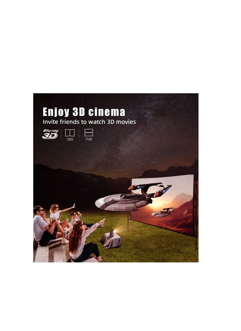 BYINTEK - Pinetec Movie Projector R80 True 1080P HDR10 Smart Projector Support 4K 3D Home Theater Projector 2200 ANSI Lumens Auto Focus/Auto Keystone Correction 300 Inch Screen Android 11.0 TV - Image 1
