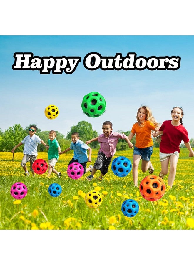 PLUSPOINT كرة القمر بلس بوينت، كرة قفز عالية الارتداد، كرة ميتور الفضائية، كرة مطاطية حسية، تدريب قفز ممتع لتطبيق تيك توك للعب في الداخل والخارج، سهلة الإمساك والقبض (عبوة من 12)  - Image 5