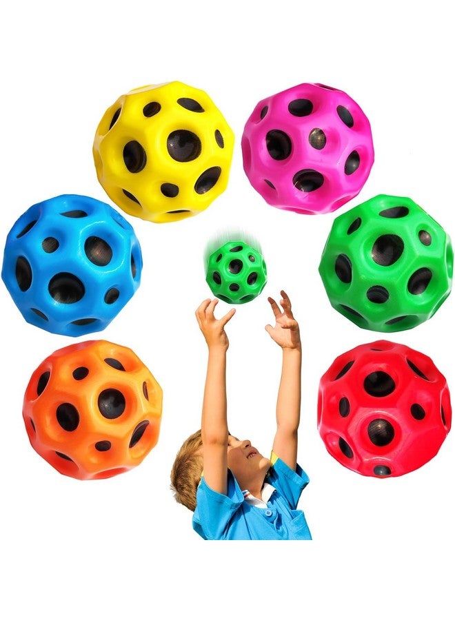 PLUSPOINT كرة القمر بلس بوينت، كرة قفز عالية الارتداد، كرة ميتور الفضائية، كرة مطاطية حسية، تدريب قفز ممتع لتطبيق تيك توك للعب في الداخل والخارج، سهلة الإمساك والقبض (عبوة من 12)  - Image 3