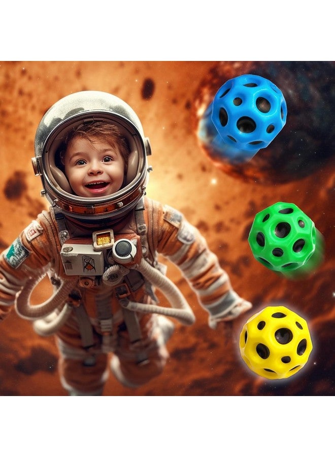 PLUSPOINT كرة القمر بلس بوينت، كرة قفز عالية الارتداد، كرة ميتور الفضائية، كرة مطاطية حسية، تدريب قفز ممتع لتطبيق تيك توك للعب في الداخل والخارج، سهلة الإمساك والقبض (عبوة من 12)  - Image 2