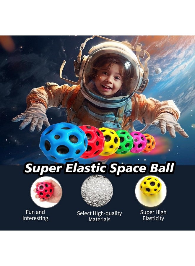 PLUSPOINT كرة القمر بلس بوينت، كرة قفز عالية الارتداد، كرة ميتور الفضائية، كرة مطاطية حسية، تدريب قفز ممتع لتطبيق تيك توك للعب في الداخل والخارج، سهلة الإمساك والقبض (عبوة من 12)  - Image 4