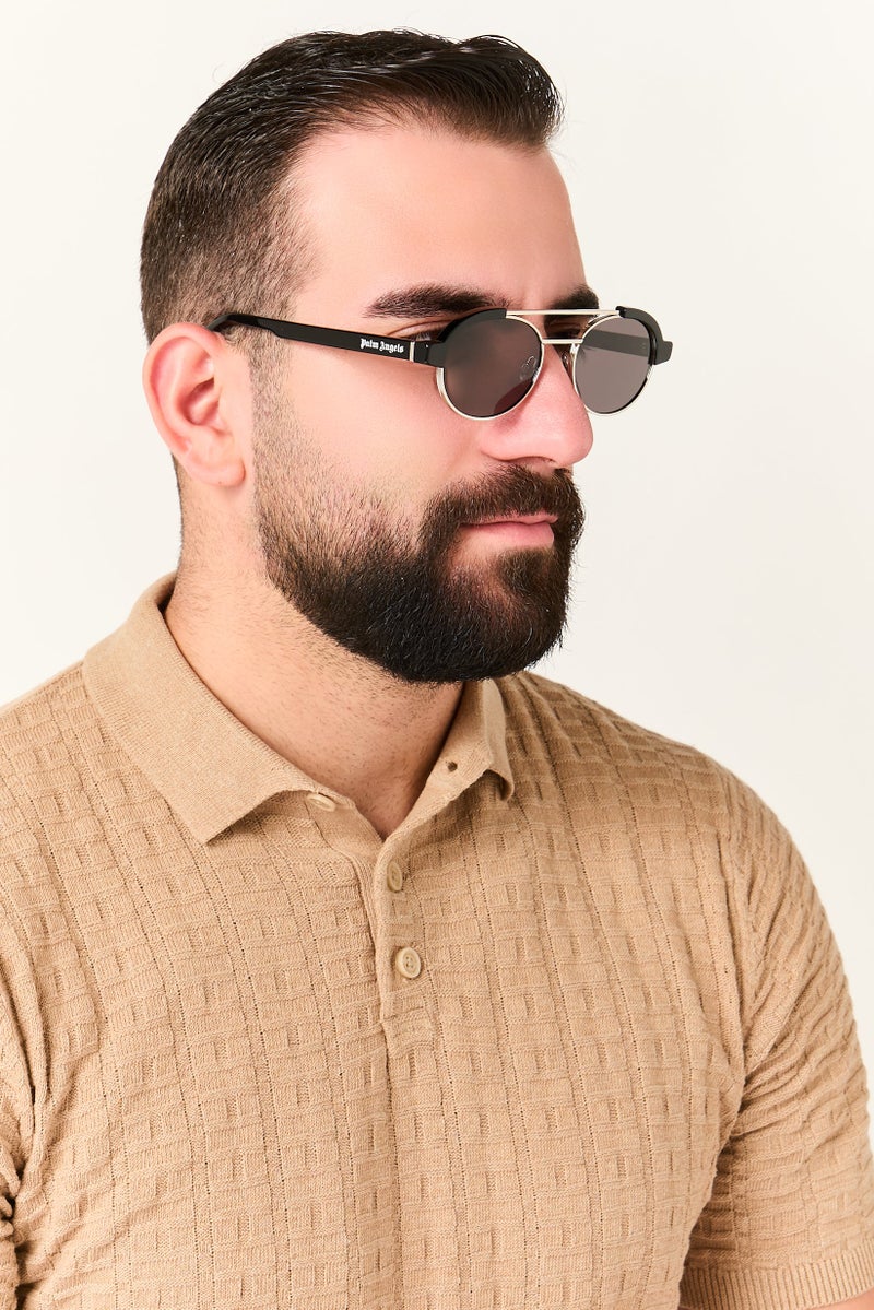 Palm Angels Men PERI10CS25PLA0011307 Oval Sunglasses, Black - Image 2