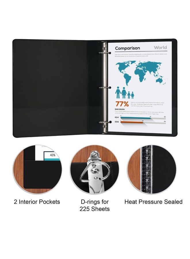 COMIX D-Ring Basic-View Binder 1-inch 3 Ring Binders Office Supplies Holds 225 Sheets, 12 Pack - Image 2