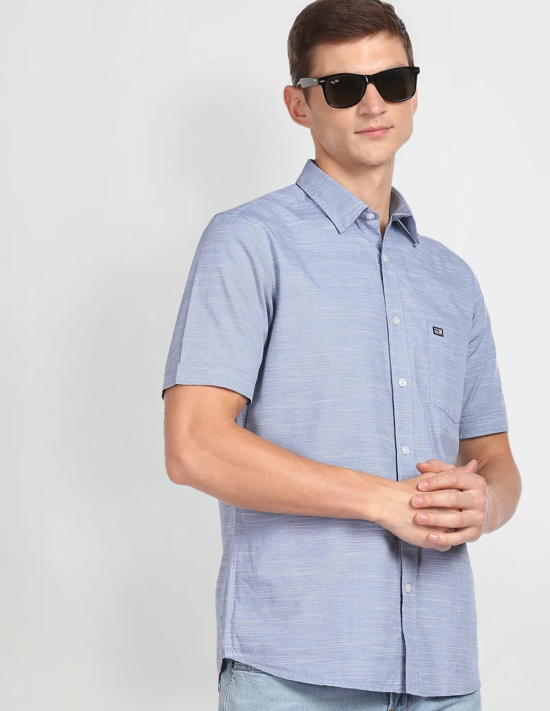 Horizontal Stripe Slim Fit Shirt