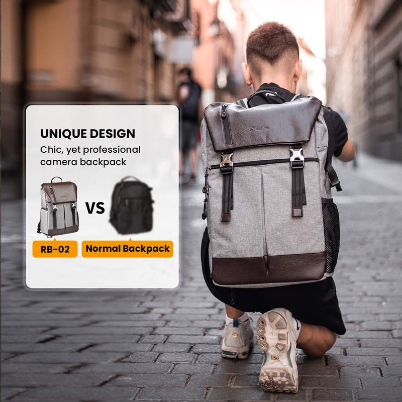 TARION Camera Backpack Waterproof Certified IPX5 Side Access with 15.6 Inch Laptop Compartment Raincover DSLR SLR Mirrorless Camera Bag Backpacks Rucksack Case for Women Men Photographer Lens Tripod - Image 2