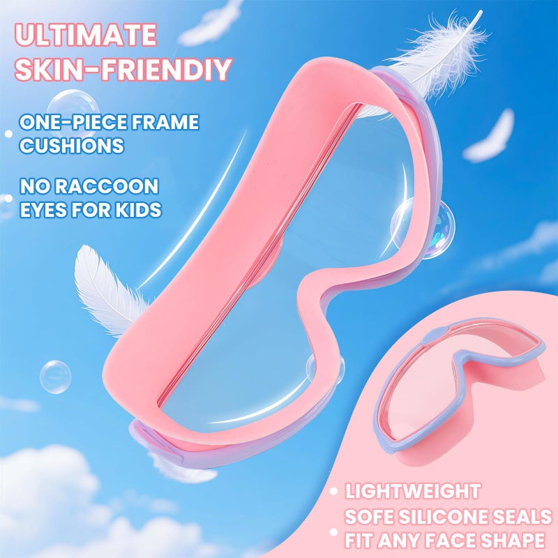 EHZYP Toddler Swim with Axolotl Fabric Strap No Tangle Pain-Free, Anti-Fog Swimming Pool Goggle No Leak for 3-15 YearsToddlers Girls Boysï¼ˆPinkï¼‰ - Image 4