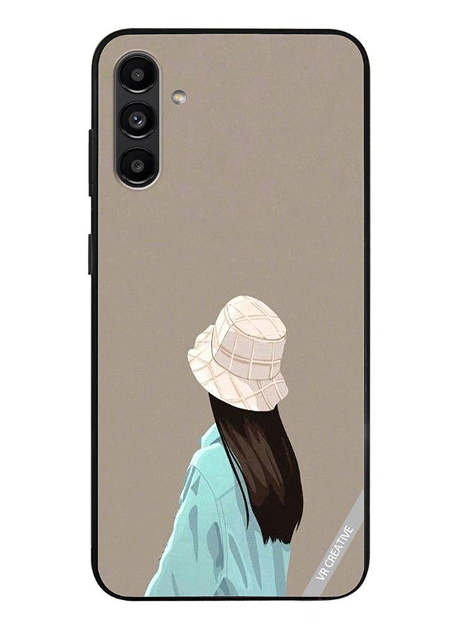 VR CREATIVE - Protective Case Cover For Samsung Galaxy A13 5G Brown Hat Girl Design Multicolour - Image 1