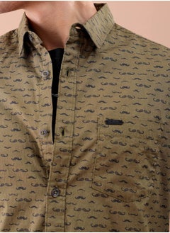 The Indian Garage Co Men Slim Fit Graphic Print Full Sleeves Spread Collar Casual Shirt  - Image 4
